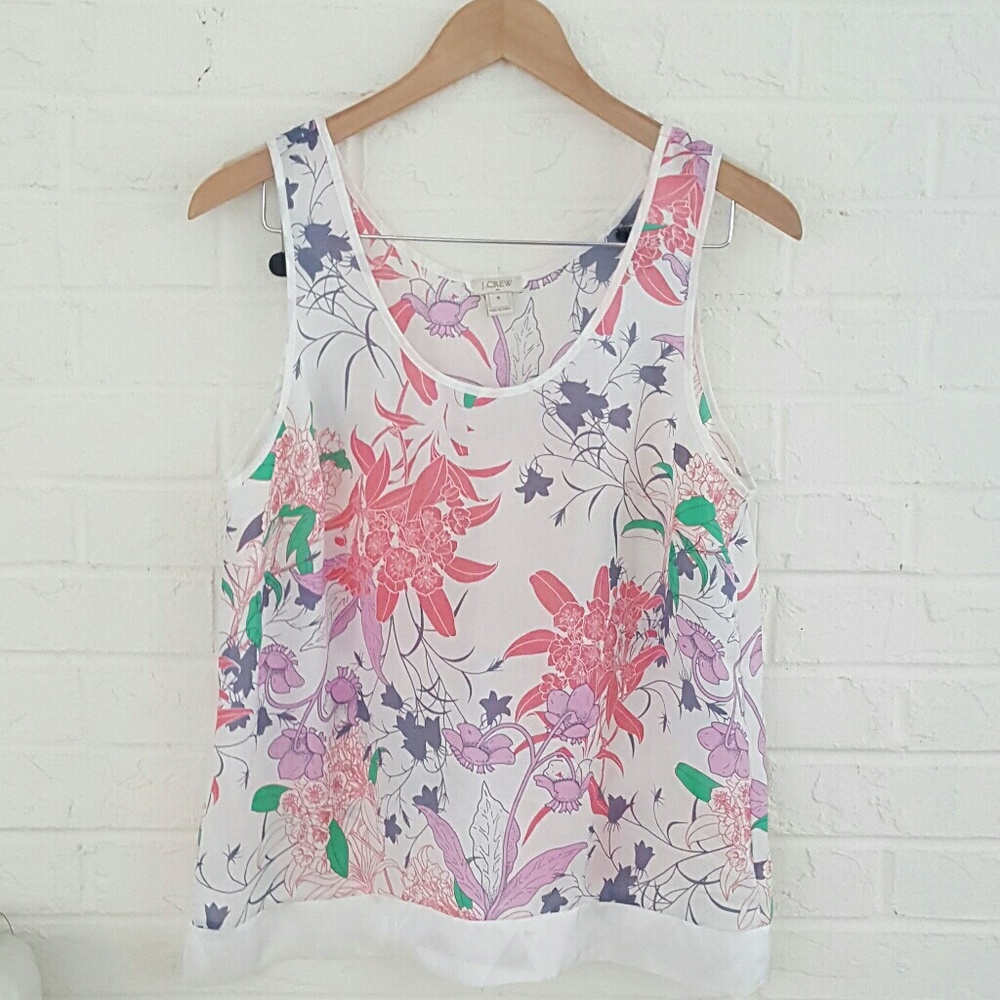 Sheer floral print pajama top by J. Crew
